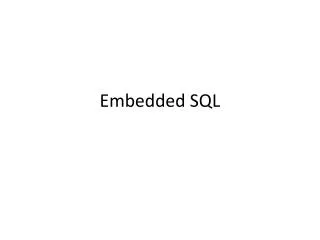 Embedded SQL