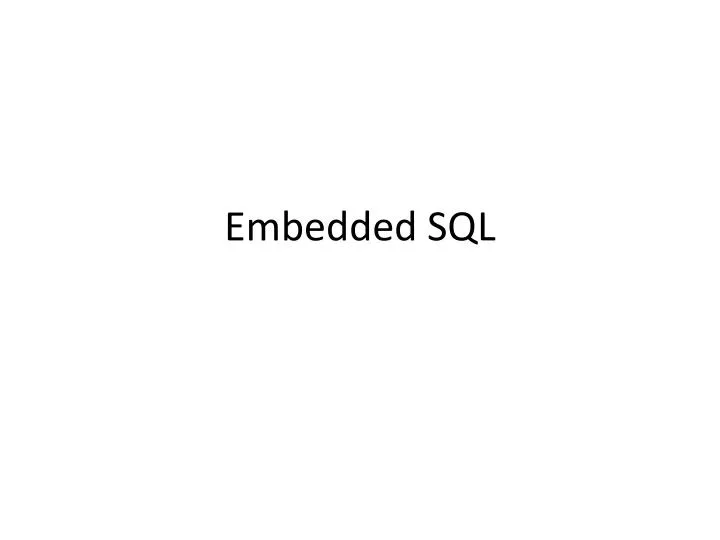 embedded sql