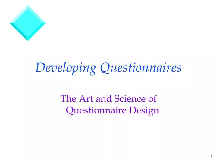 developing questionnaires