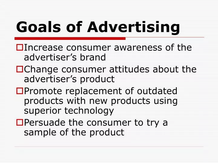 goals of advertising