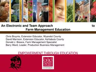 An Electronic and Team Approach to Farm Management Education