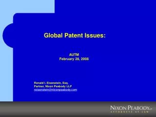 Global Patent Issues: