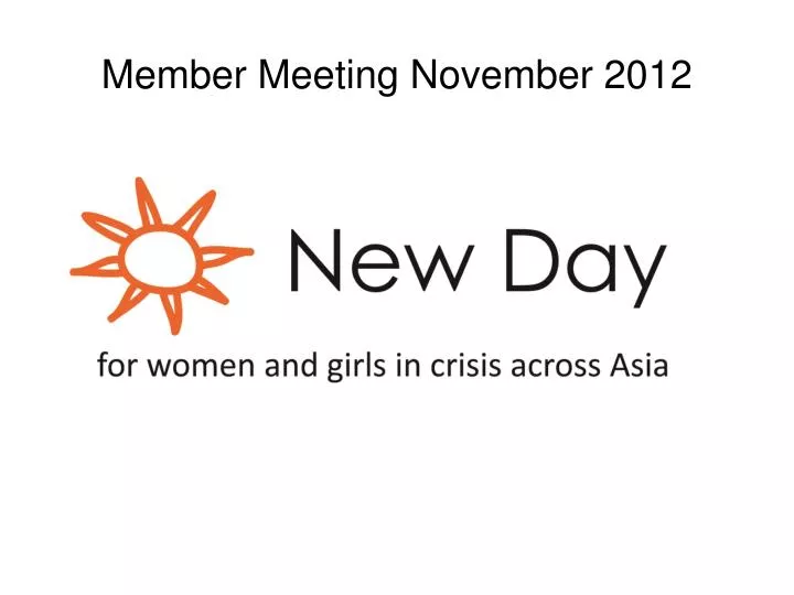 member meeting november 2012