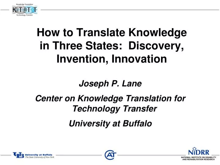 how to translate knowledge in three states discovery invention innovation