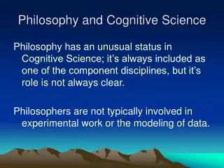philosophy and cognitive science