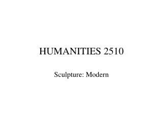 HUMANITIES 2510