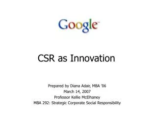 CSR as Innovation