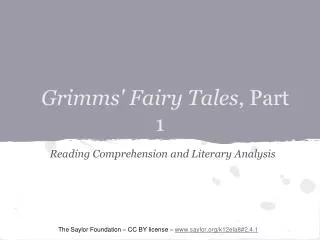 Grimms' Fairy Tales , Part 1