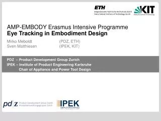 AMP-EMBODY Erasmus Intensive Programme Eye Tracking in Embodiment Design