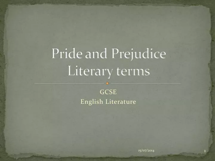 pride and prejudice literary terms