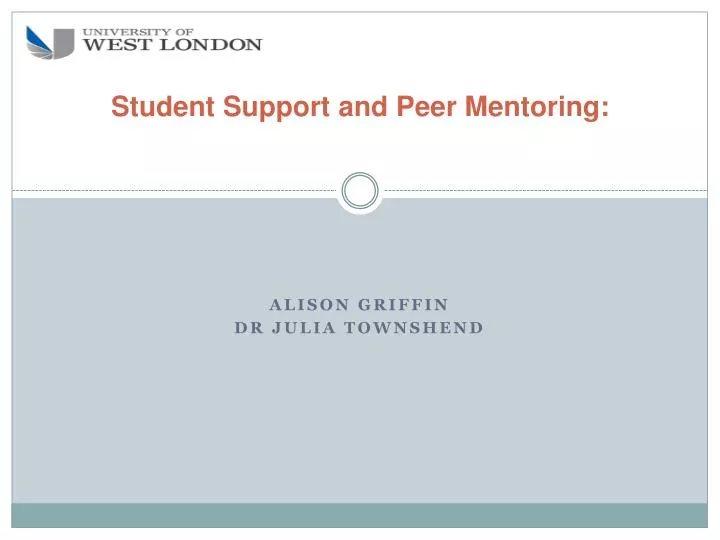 student support and peer mentoring