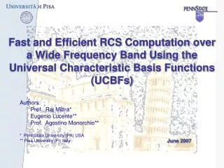Fast and Efficient RCS Computation over a Wide Frequency Band Using the Universal Characteristic Basis Functions (UCBFs)