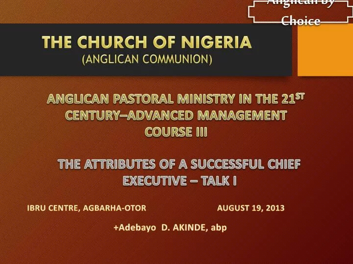 the church of nigeria anglican communion