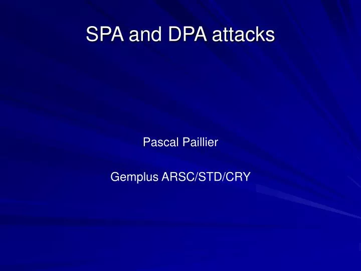 spa and dpa attacks