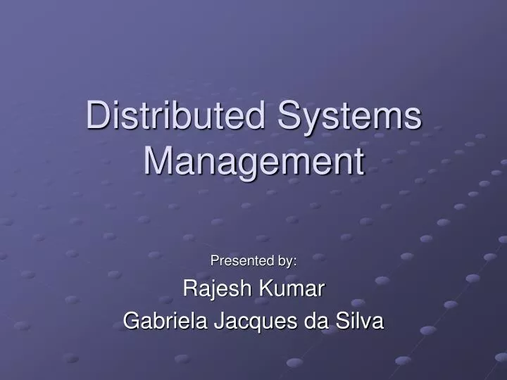 distributed systems management