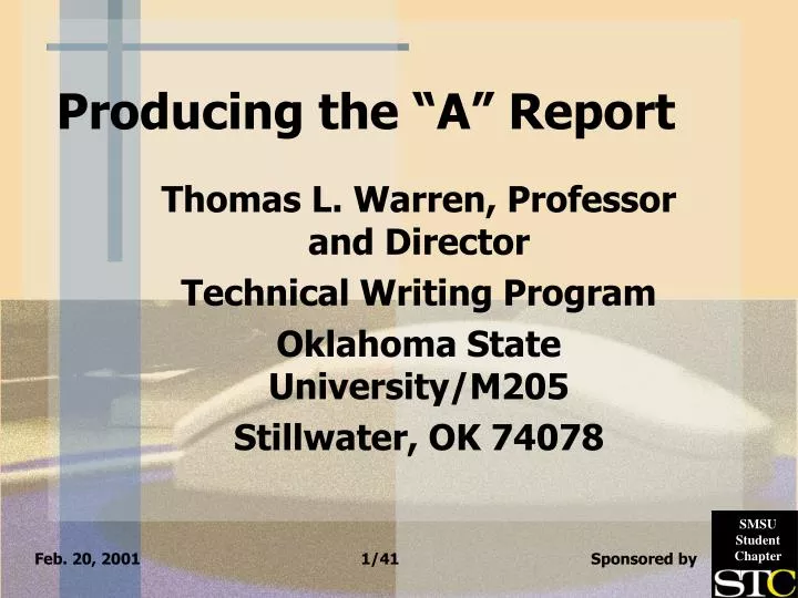 producing the a report