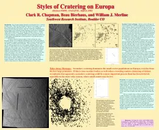 Styles of Cratering on Europa