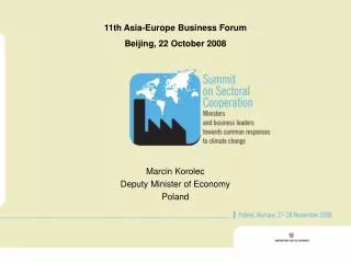 11th Asia-Europe Business Forum Beijing, 22 October 2008