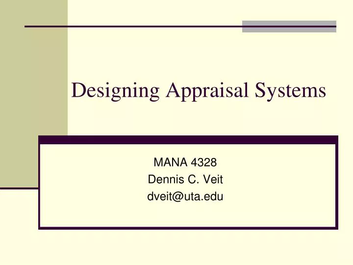 designing appraisal systems