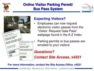 Online Visitor Parking Permit/ Bus Pass System