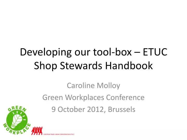 developing our tool box etuc shop stewards handbook
