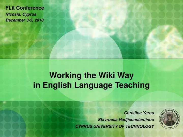 working the wiki way in english language teaching