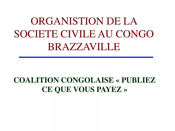 organistion de la societe civile au congo brazzaville