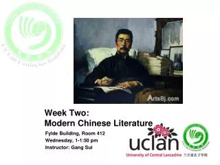 Week Two: Modern Chinese Literature