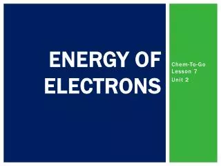 Energy of Electrons