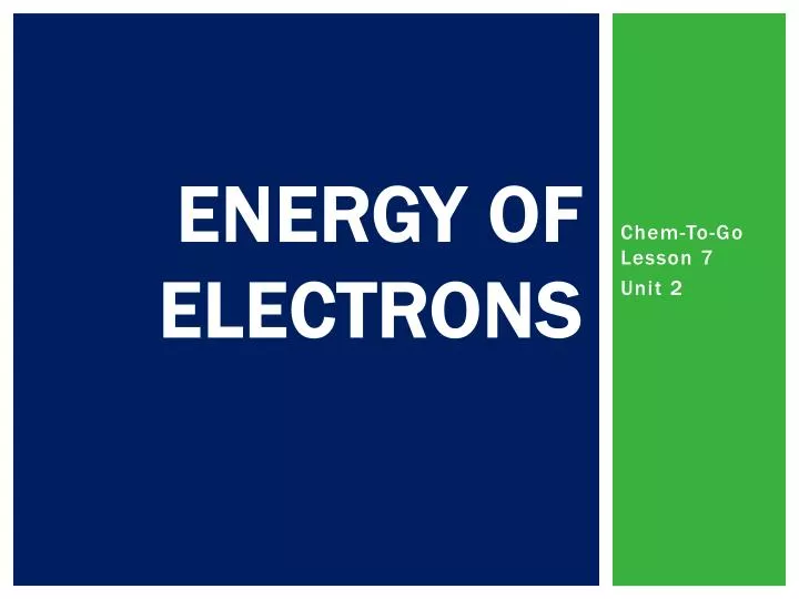 energy of electrons