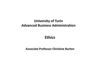 University of Turin Advanced Business Administration