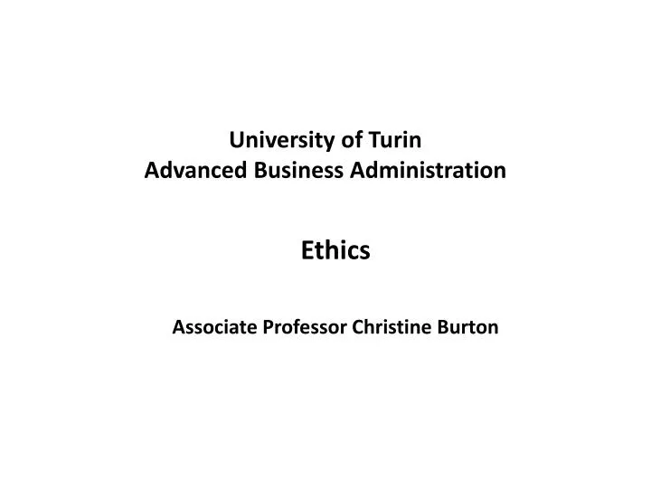 university of turin advanced business administration