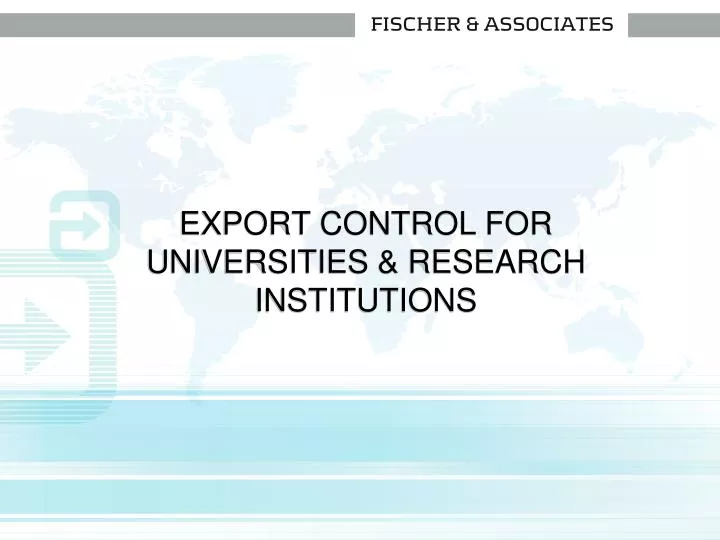 export control for universities research institutions