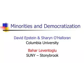 Minorities and Democratization
