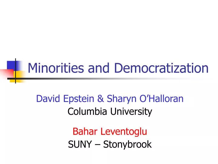 minorities and democratization