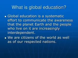 What is global education?