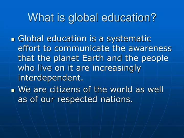 what is global education