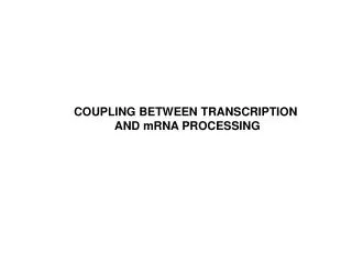 COUPLING BETWEEN TRANSCRIPTION AND mRNA PROCESSING