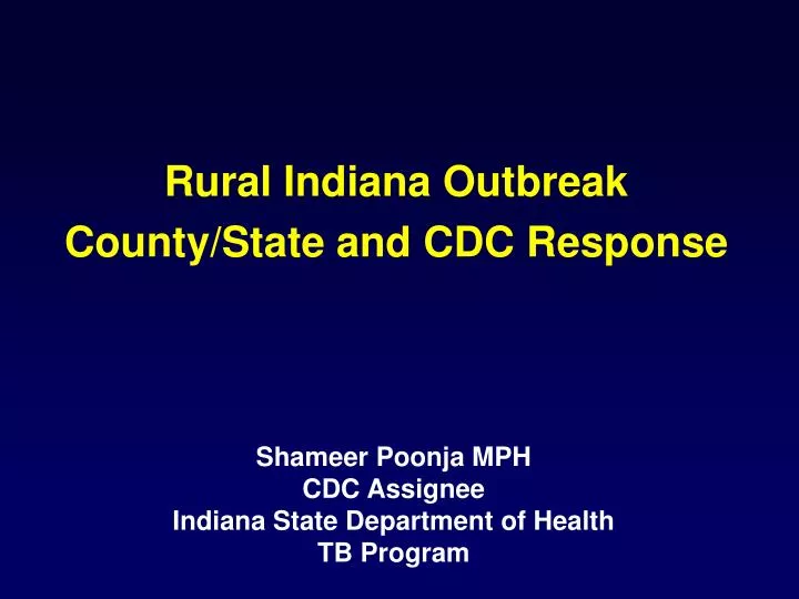 rural indiana outbreak county state and cdc response