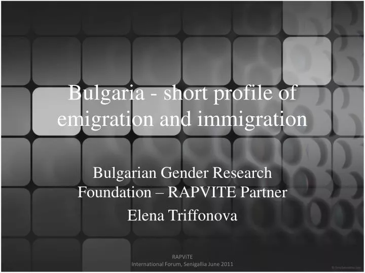 bulgaria short profile of emigration and immigration