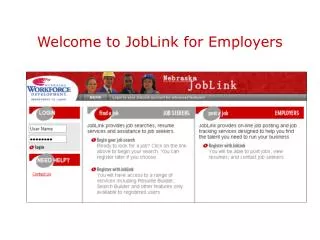 Welcome to JobLink for Employers