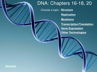 DNA: Chapters 16-18, 20