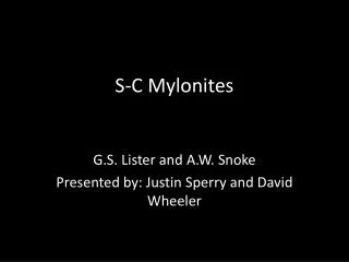 S-C Mylonites
