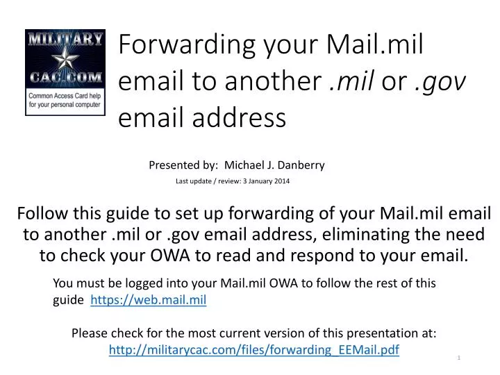 forwarding your mail mil email to another mil or gov email address