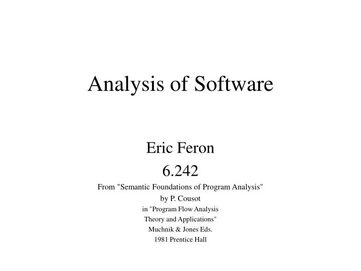 analysis of software