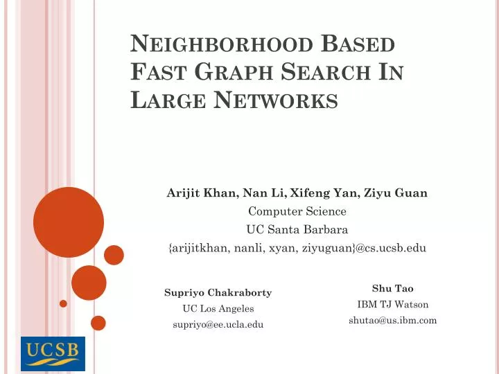 neighborhood based fast graph search in large networks