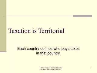 Taxation is Territorial