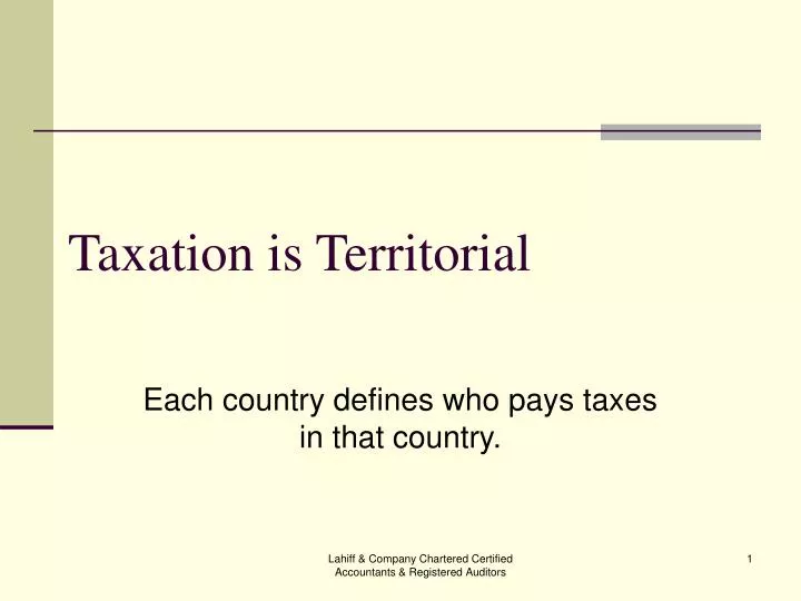 taxation is territorial