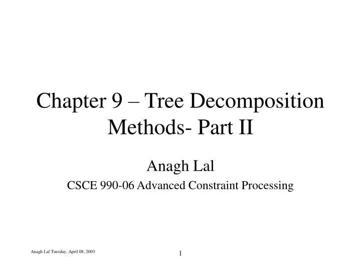 chapter 9 tree decomposition methods part ii