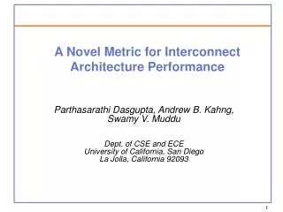 A Novel Metric for Interconnect Architecture Performance